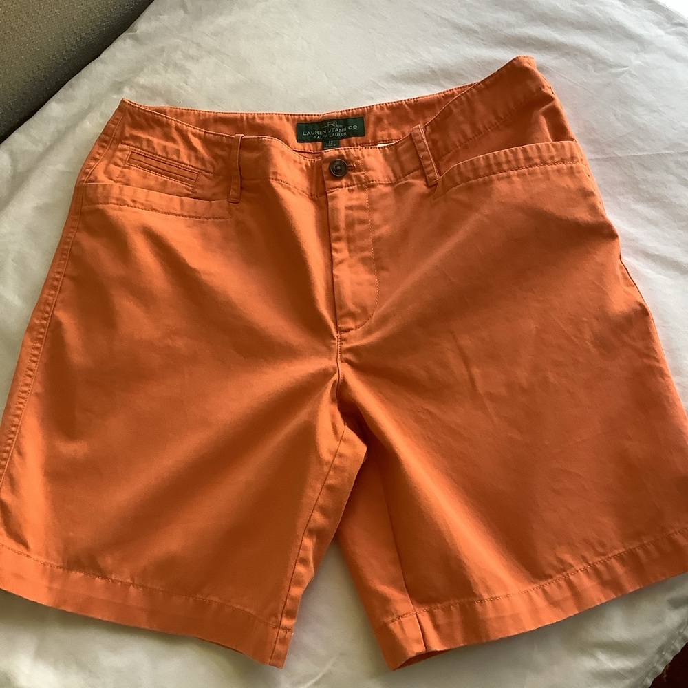 Ralph Lauren jeans orange chino twill shorts 12